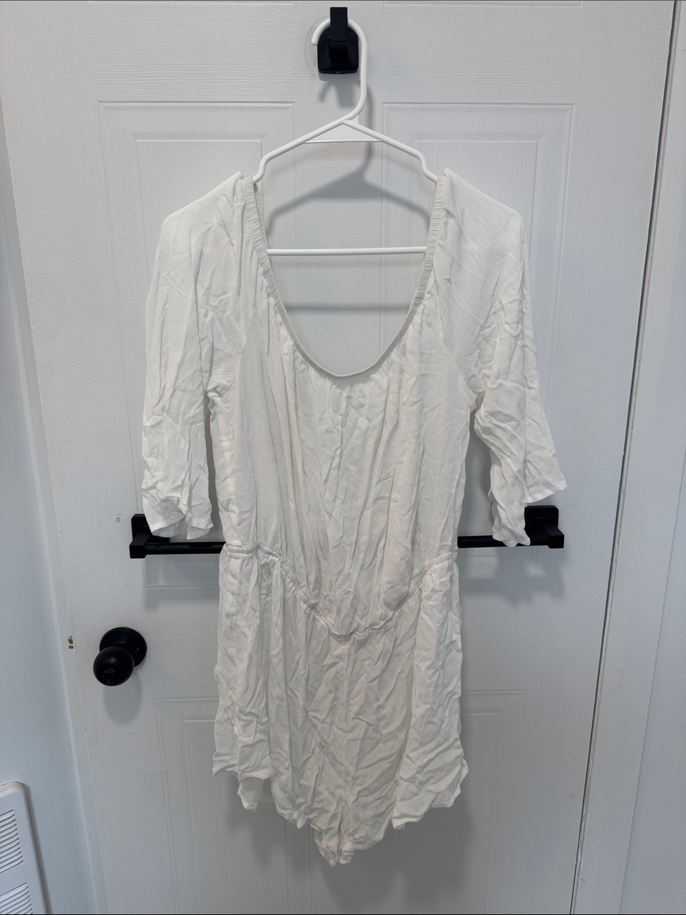 Kona Sol White Scoop-Neck Jumpsuit Romper